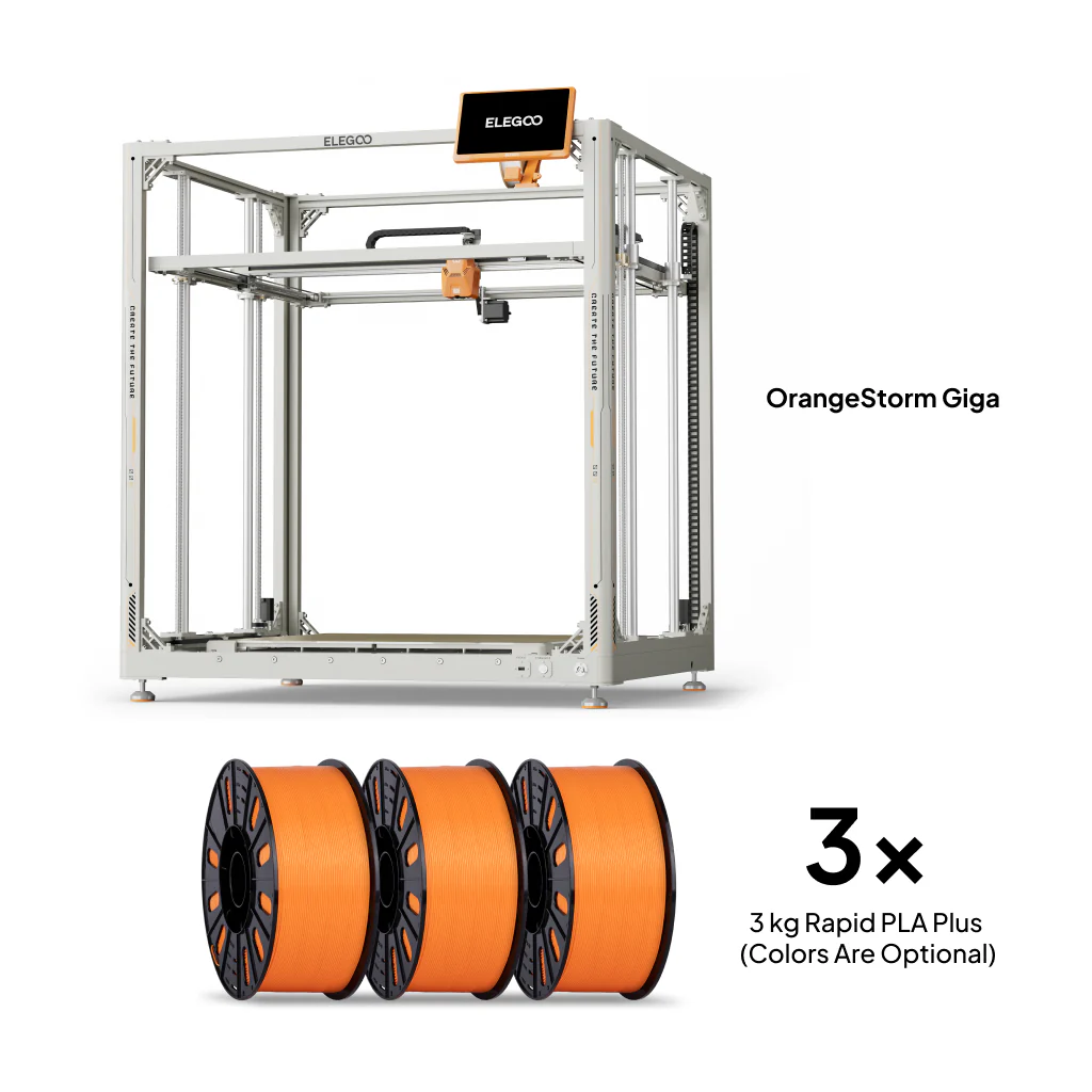OrangeStorm Giga + 3 × 3 kg Rapid PLA Plus