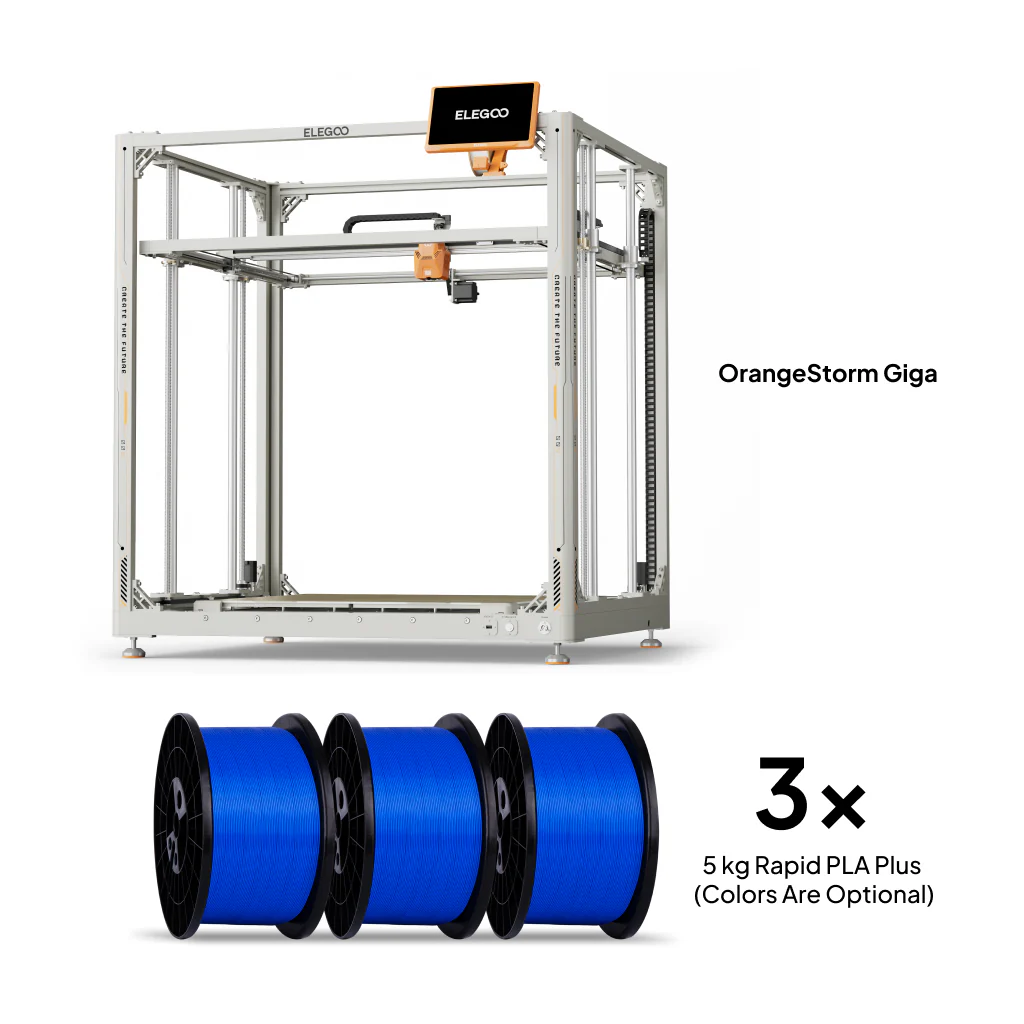OrangeStorm Giga + 3 × 5 kg Rapid PLA Plus